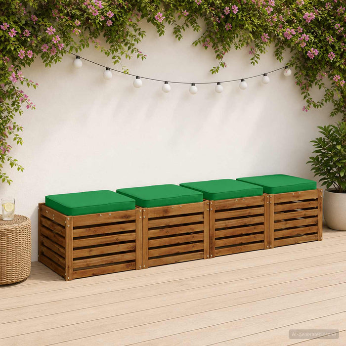 Perne pentru șezut cu 4 piese VUGHT 4 pcs 100% Polyester Verde WALTI