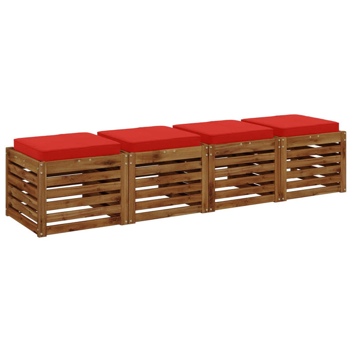 Perne pentru șezut cu 4 piese VUGHT 4 pcs 100% Polyester Roșu WALTI