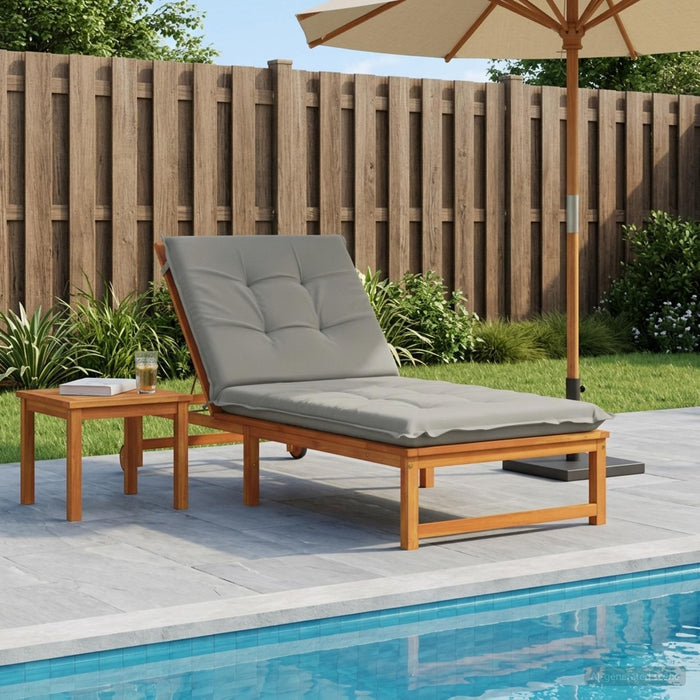 Perna pentru Șezlong GEMERT 100% Polyester Gri 190 x 80 x 9 cm WALTI