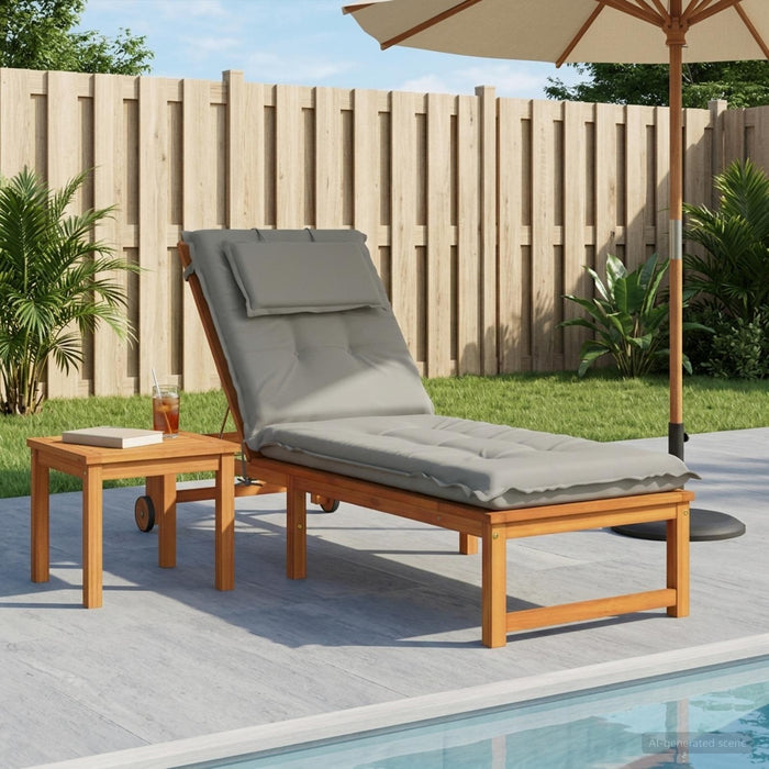 Perna pentru Șezlong GEMERT 100% Polyester Gri 190 x 60 x 9 cm WALTI