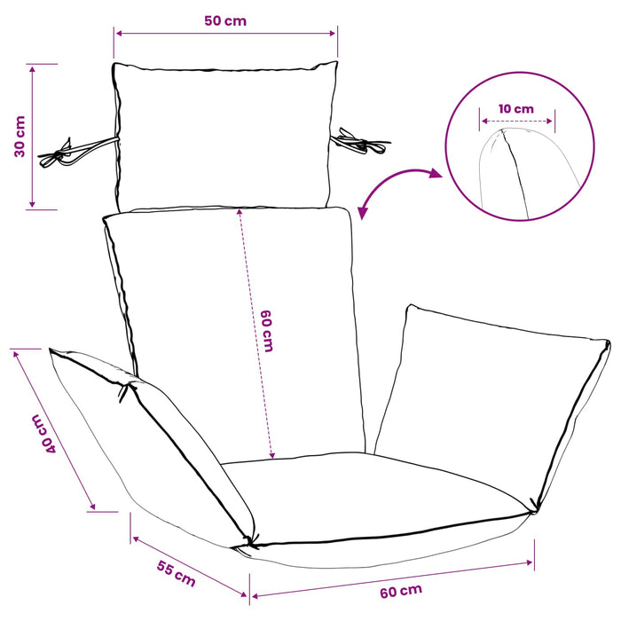 Perna Adirondack PUTTEN 100% Polyester Alb 60 x 145 x 10 cm WALTI