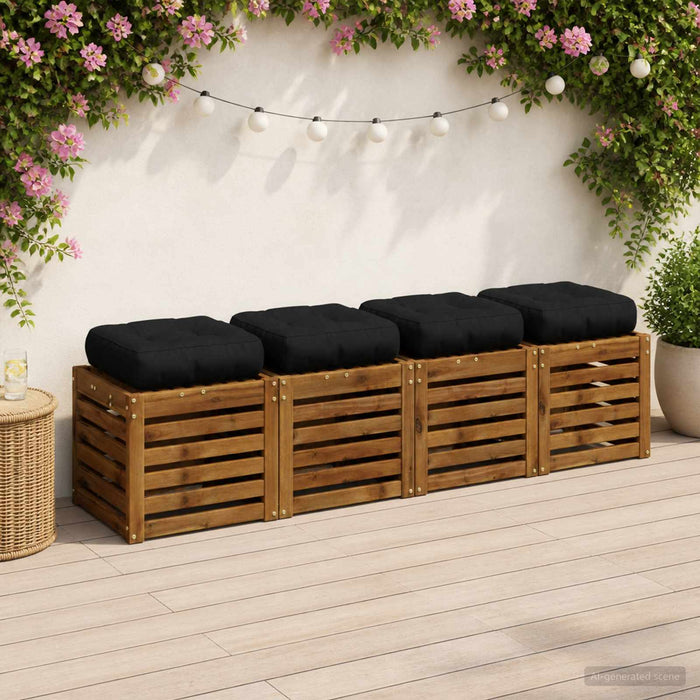 Perne pentru șezut cu 4 piese VIANEN 4 pcs 100% Polyester Negru WALTI