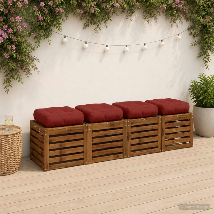 Perne pentru șezut cu 4 piese VIANEN 4 pcs 100% Polyester Roșu WALTI