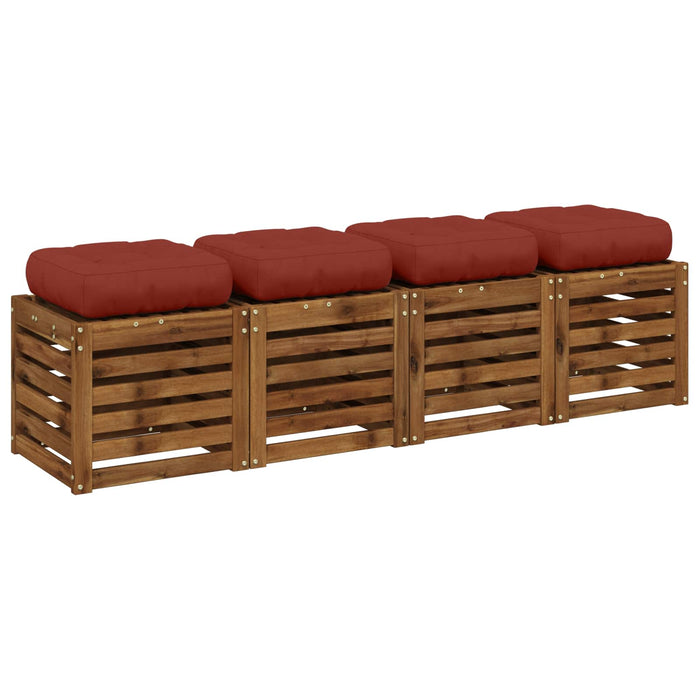 Perne pentru șezut cu 4 piese VIANEN 4 pcs 100% Polyester Roșu WALTI