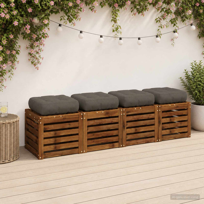 Perne pentru șezut cu 4 piese VIANEN 4 pcs 100% Polyester Gri WALTI