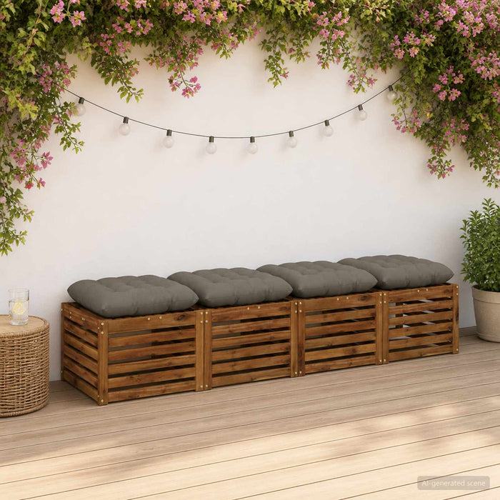 Perne de Șezut VIANEN 4 buc. 100% Polyester Gri 60 x 60 x 12 cm WALTI