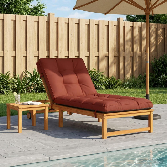 Perna pentru Șezlong VIANEN 100% Polyester Roșu 200 x 70 x 8 cm WALTI