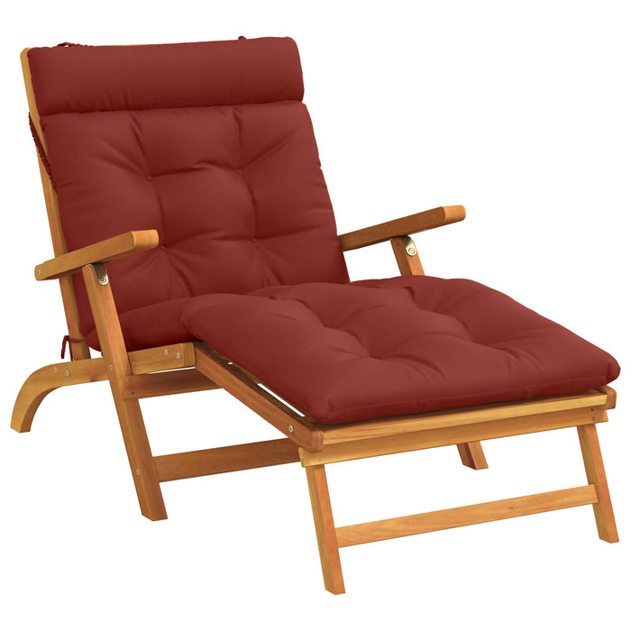 Perna pentru Șezlong VIANEN 100% Polyester Roșu 200 x 90 x 8 cm WALTI