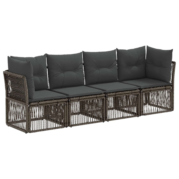 Set de canapele pentru grădină 4 pcs Gri poliratan WALTI
