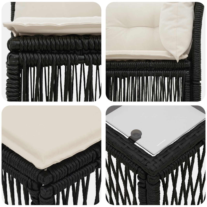 Set de canapele pentru grădină 9 buc. Negru poliratan WALTI