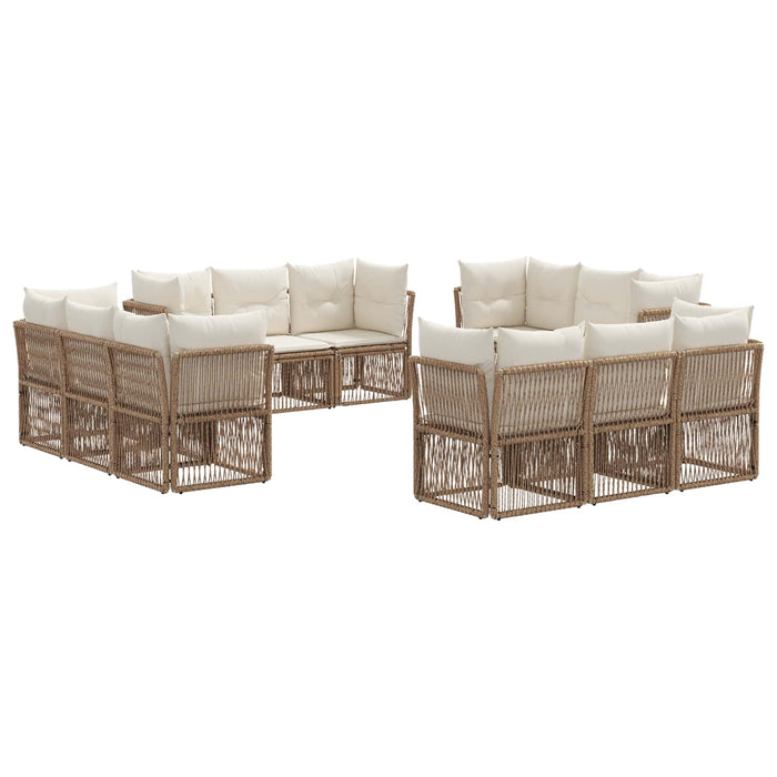 Set de canapele pentru grădină 12 pcs Bej poliratan WALTI