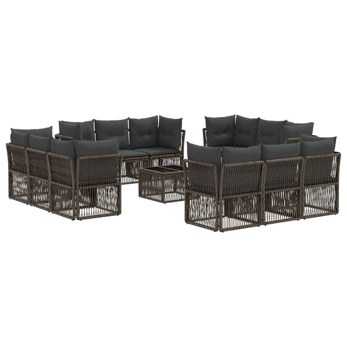 Set de canapele pentru grădină 13 pcs Gri poliratan - WALTI WALTI