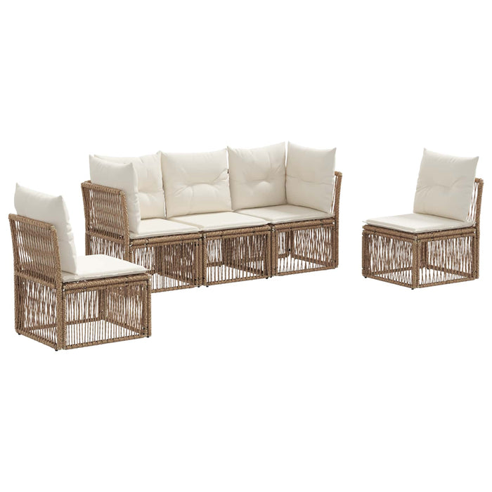 Set de canapele pentru grădină 5 pcs Bej poliratan WALTI