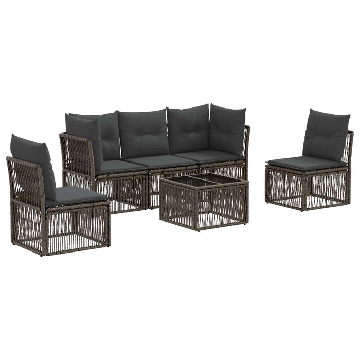 Set de canapele pentru grădină 6 pcs Gri poliratan - WALTI WALTI
