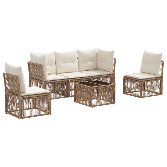 Set de canapele pentru grădină 6 pcs Bej poliratan - WALTI WALTI