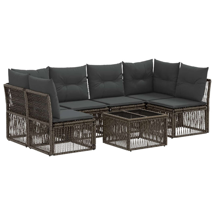 Set de canapele pentru grădină 7 pcs Gri poliratan - WALTI WALTI