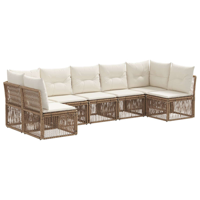 Set de canapele pentru grădină 7 pcs Bej poliratan WALTI