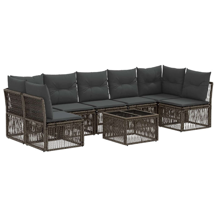 Set de canapele pentru grădină 8 pcs Gri poliratan - WALTI WALTI