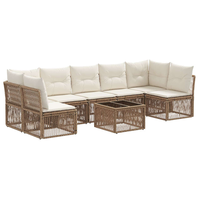 Set de canapele pentru grădină 8 pcs Bej poliratan - WALTI WALTI