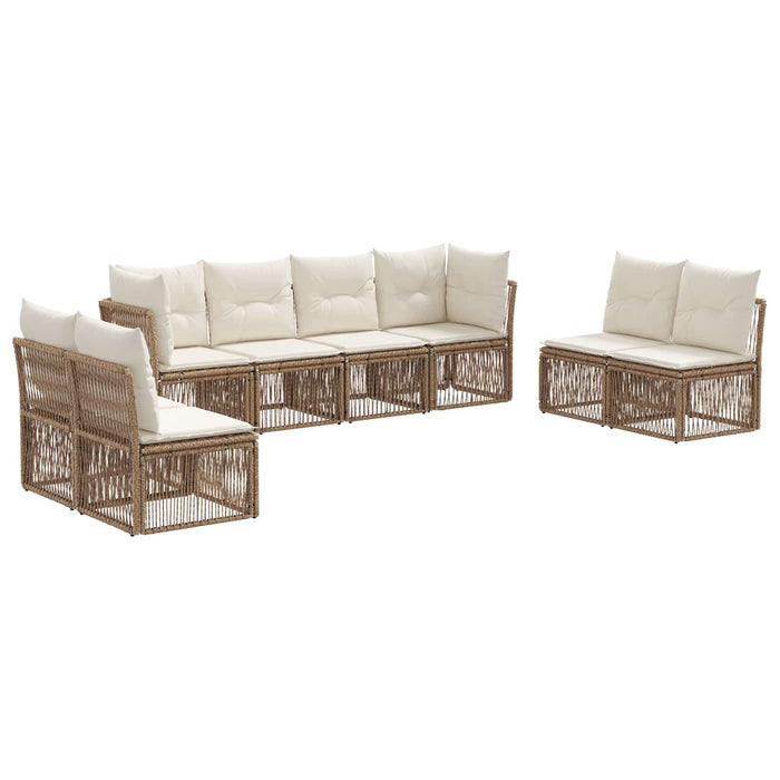 Set de canapele pentru grădină 8 pcs Bej poliratan WALTI