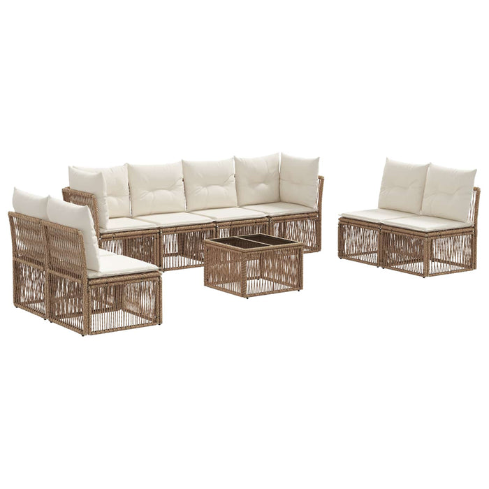 Set de canapele pentru grădină 9 pcs Bej poliratan - WALTI WALTI