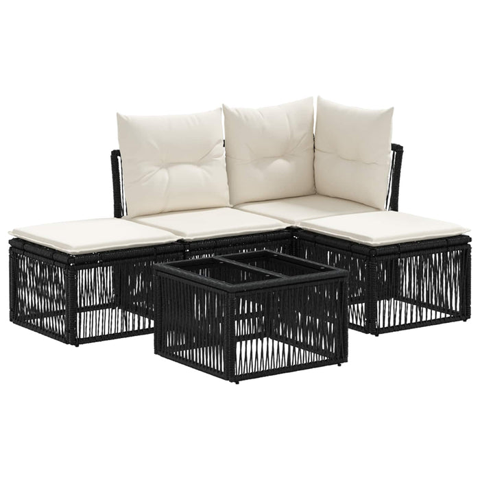 Set de canapele pentru grădină 5 pcs Negru poliratan - WALTI WALTI