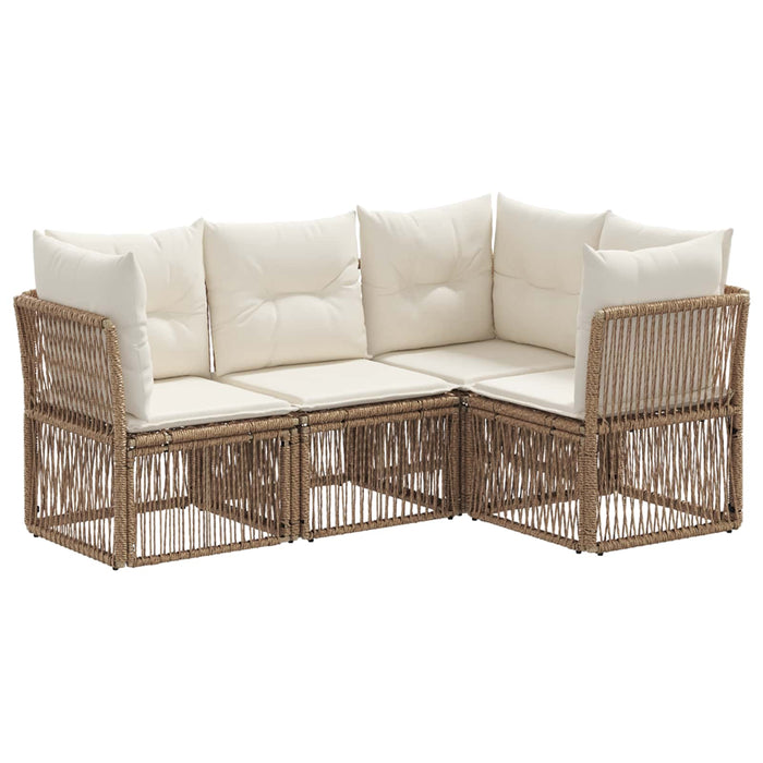 Set de canapele pentru grădină 4 pcs Bej poliratan WALTI