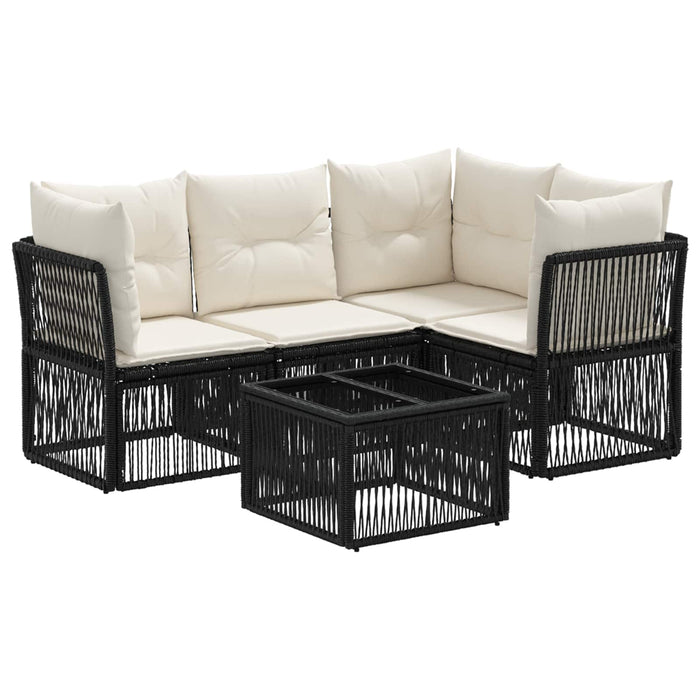 Set de canapele pentru grădină 5 pcs Negru poliratan - WALTI WALTI