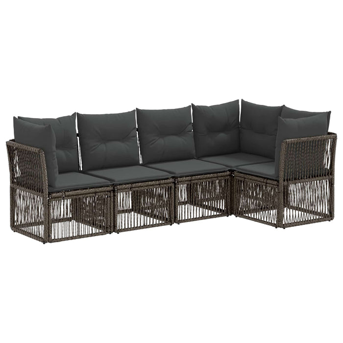Set de canapele pentru grădină 5 pcs Gri poliratan WALTI