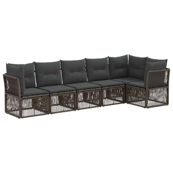 Set de canapele pentru grădină 6 pcs Gri poliratan WALTI
