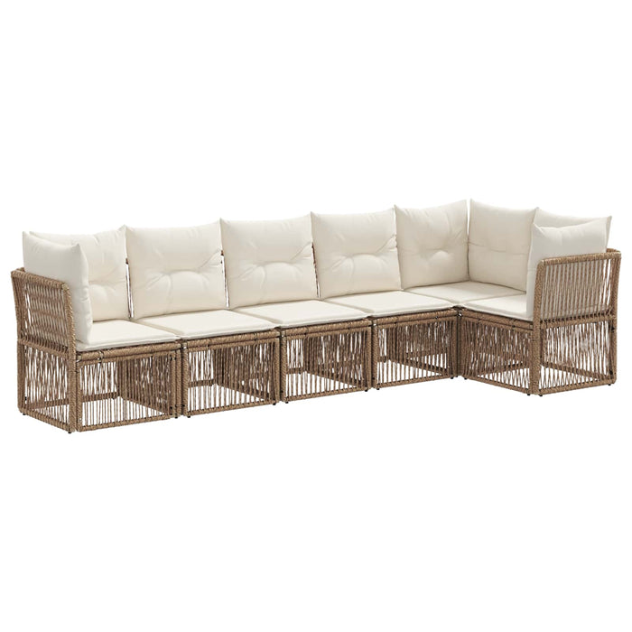 Set de canapele pentru grădină 6 pcs Bej poliratan WALTI