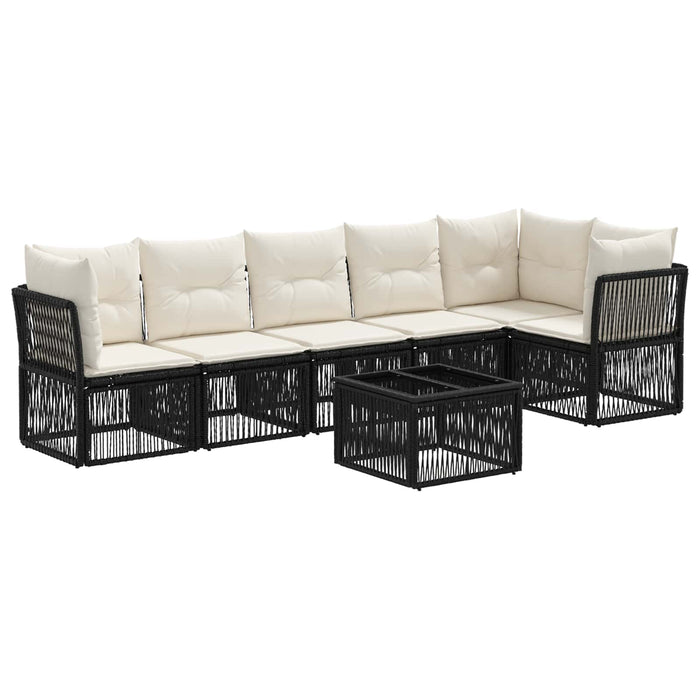 Set de canapele pentru grădină 7 pcs Negru poliratan - WALTI WALTI