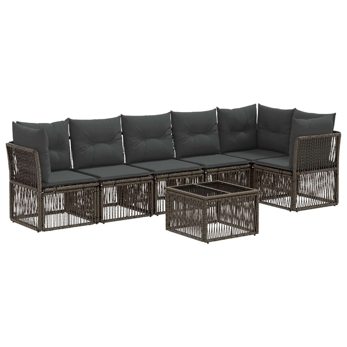 Set de canapele pentru grădină 7 pcs Gri poliratan - WALTI WALTI