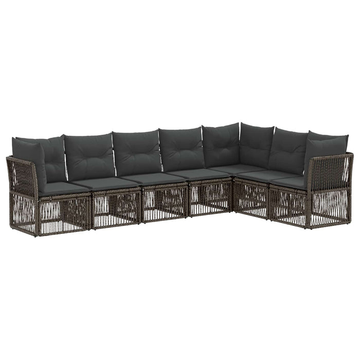 Set de canapele pentru grădină 7 pcs Gri poliratan WALTI
