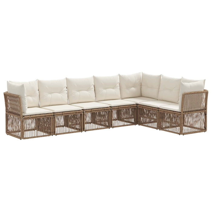 Set de canapele pentru grădină 7 pcs Bej poliratan WALTI