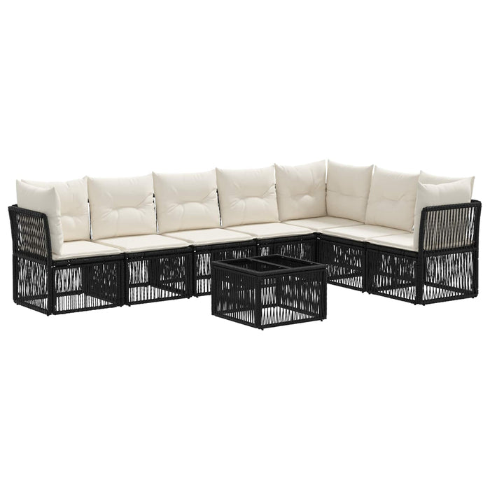 Set de canapele pentru grădină 8 pcs Negru poliratan - WALTI WALTI