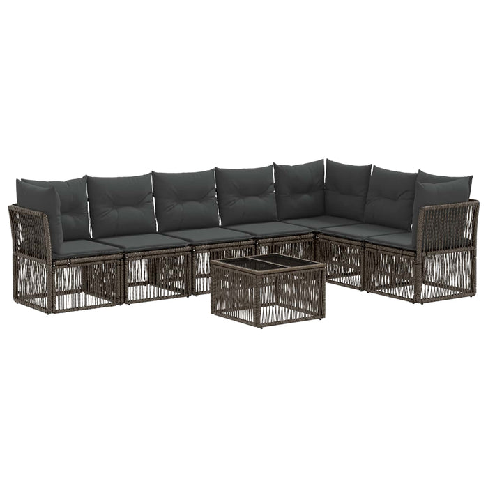 Set de canapele pentru grădină 8 pcs Gri poliratan - WALTI WALTI