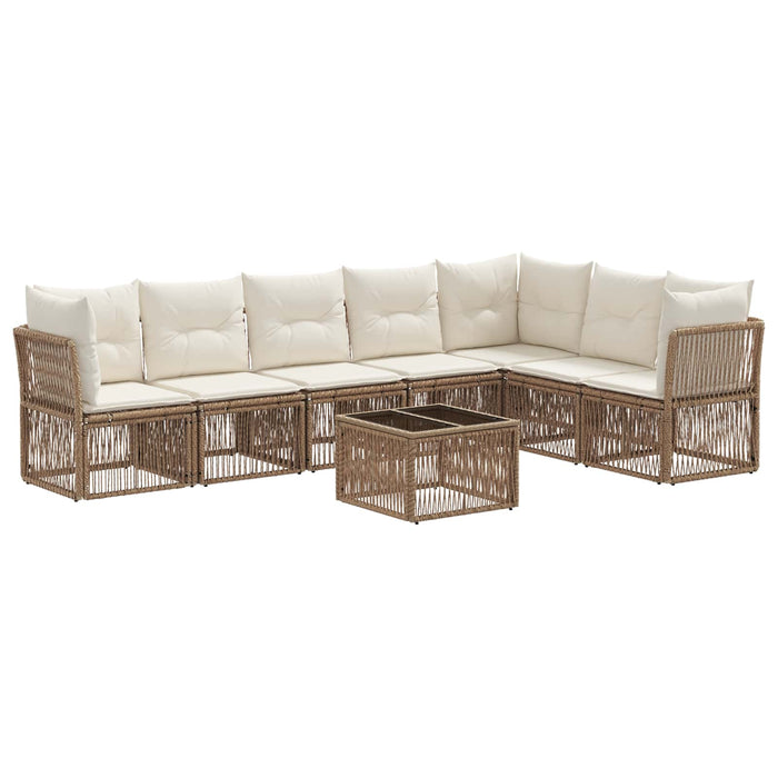 Set de canapele pentru grădină 8 pcs Bej poliratan WALTI