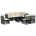 Set de canapele pentru grădină 9 pcs Negru poliratan - WALTI WALTI