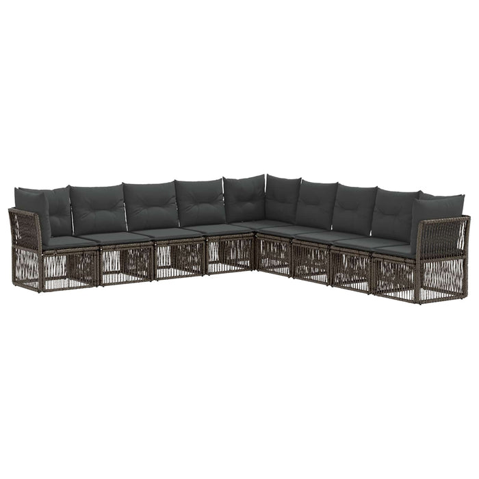 Set de canapele pentru grădină 9 pcs Gri poliratan WALTI