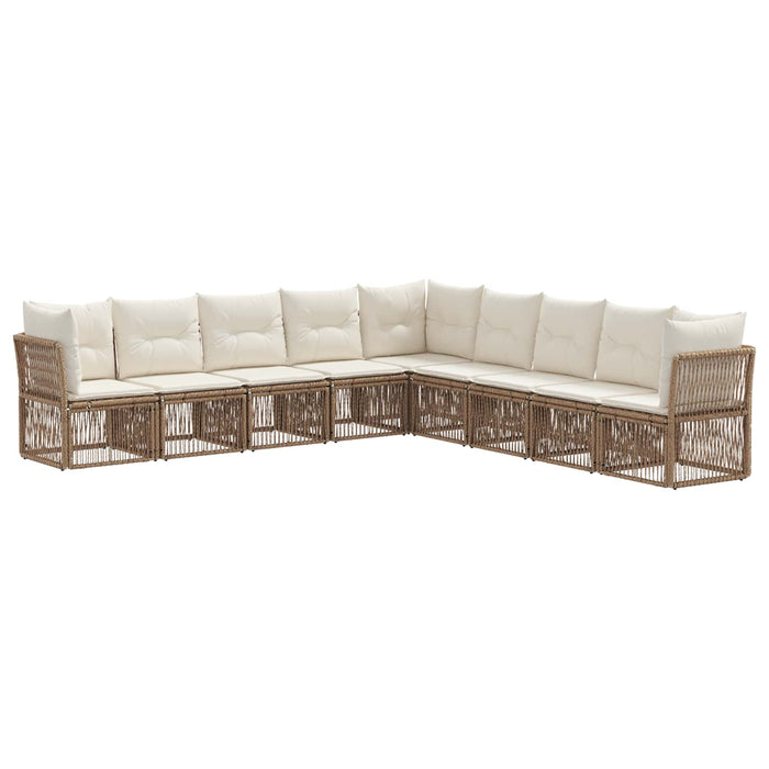 Set de canapele pentru grădină 9 pcs Bej poliratan WALTI