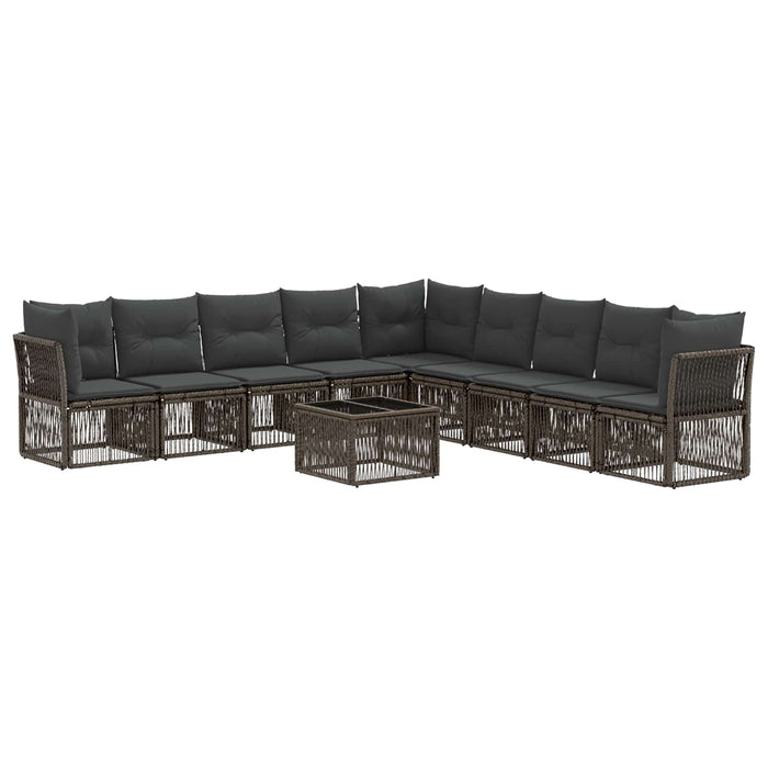 Set de canapele pentru grădină 10 pcs Gri poliratan - WALTI WALTI