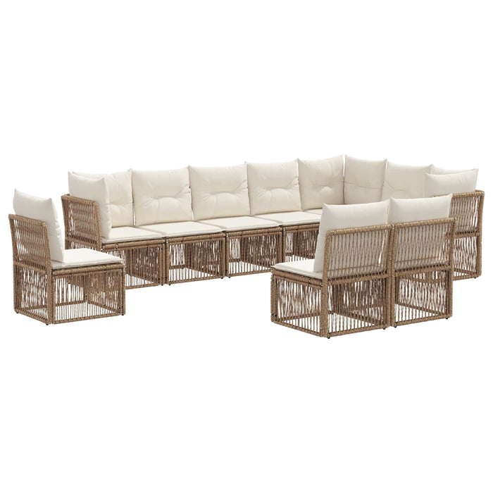 Set de canapele pentru grădină 10 pcs Bej poliratan WALTI