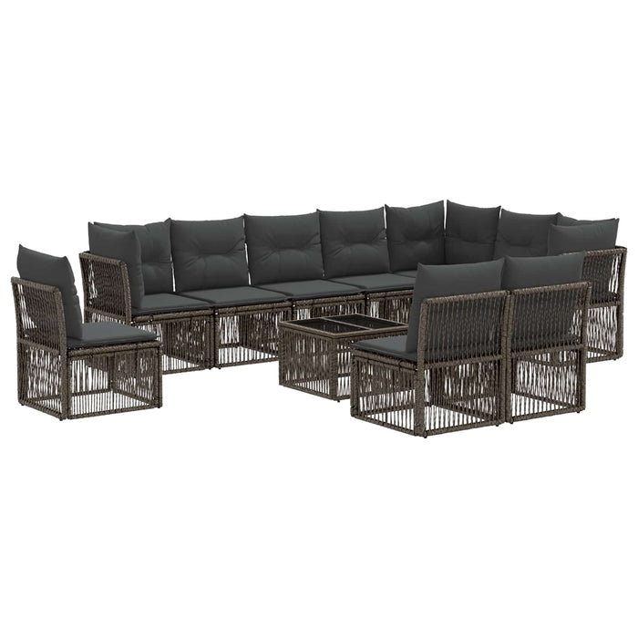 Set de canapele pentru grădină 11 pcs Gri poliratan - WALTI WALTI