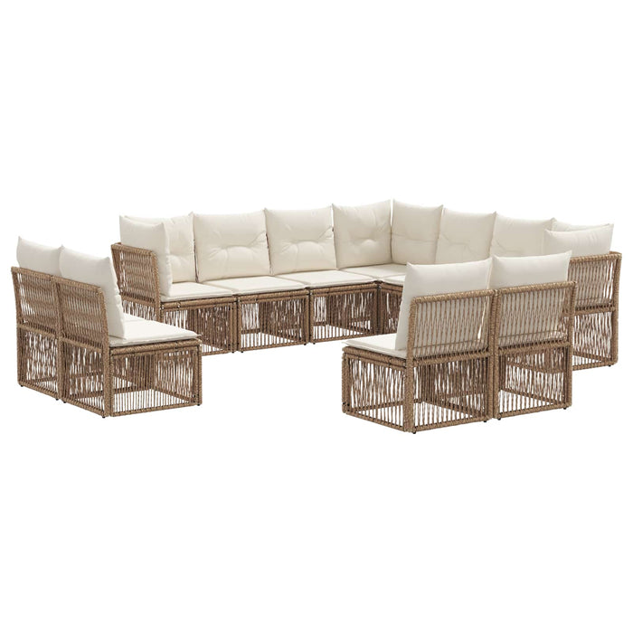 Set de canapele pentru grădină 11 pcs Bej poliratan WALTI