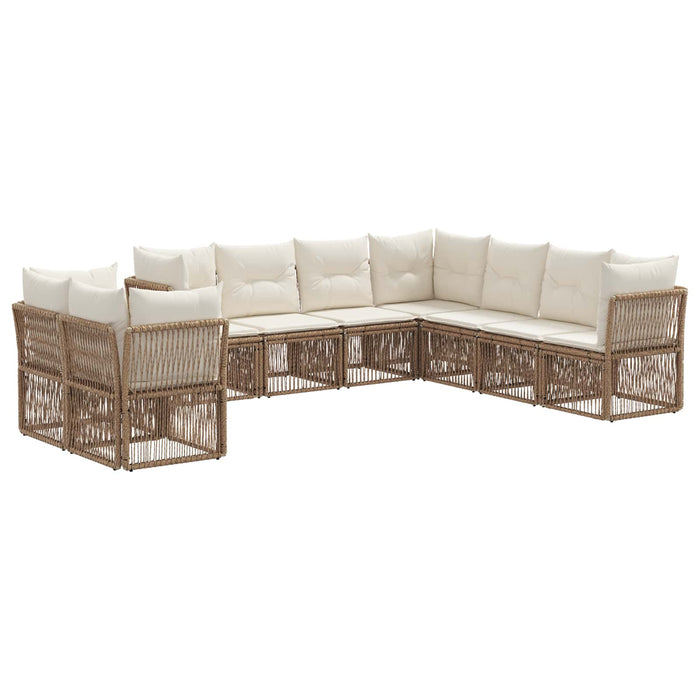 Set de canapele pentru grădină 9 pcs Bej poliratan WALTI