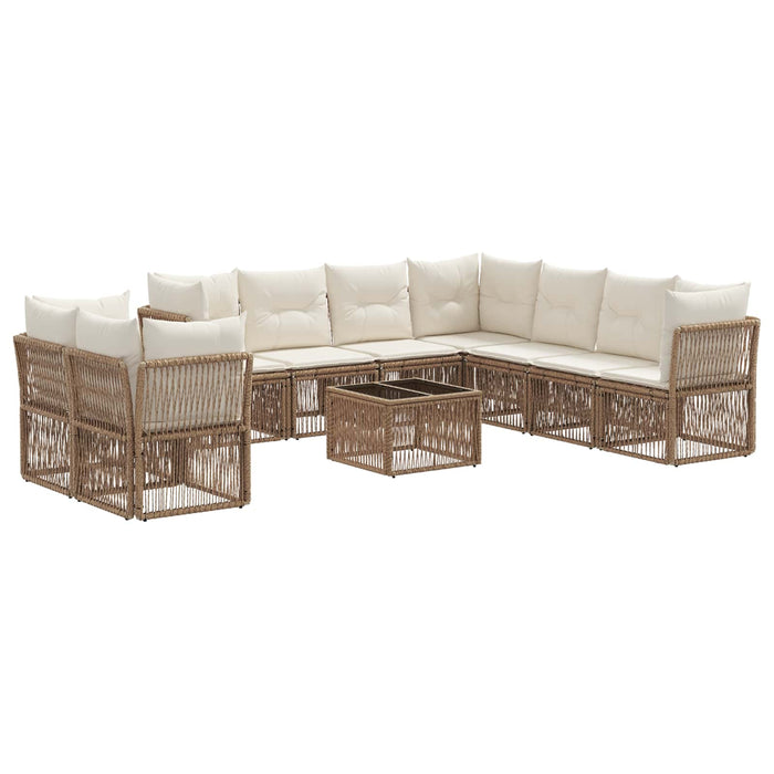 Set de canapele pentru grădină 10 pcs Bej poliratan - WALTI WALTI