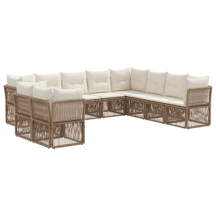 Set de canapele pentru grădină 10 pcs Bej poliratan WALTI