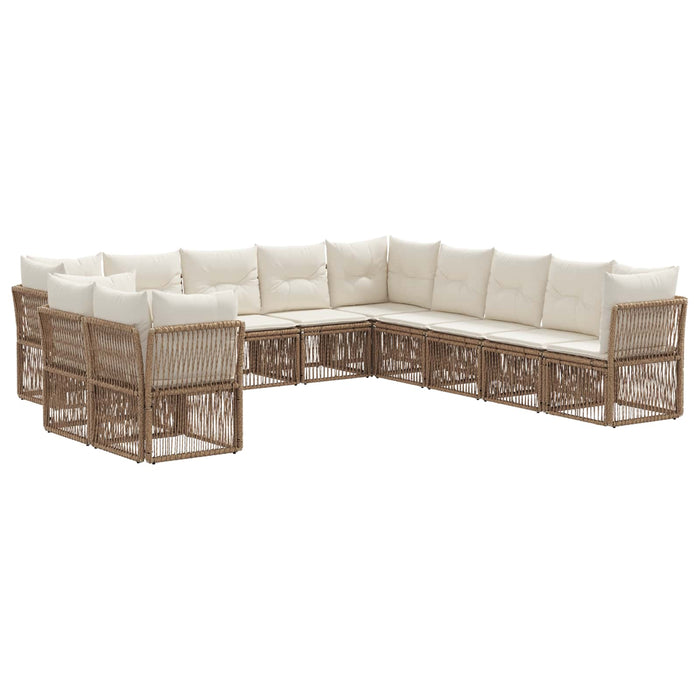Set de canapele pentru grădină 11 pcs Bej poliratan WALTI