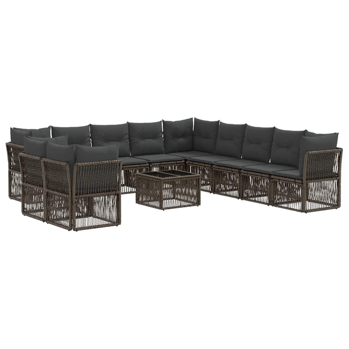 Set de canapele pentru grădină 12 pcs Gri poliratan - WALTI WALTI